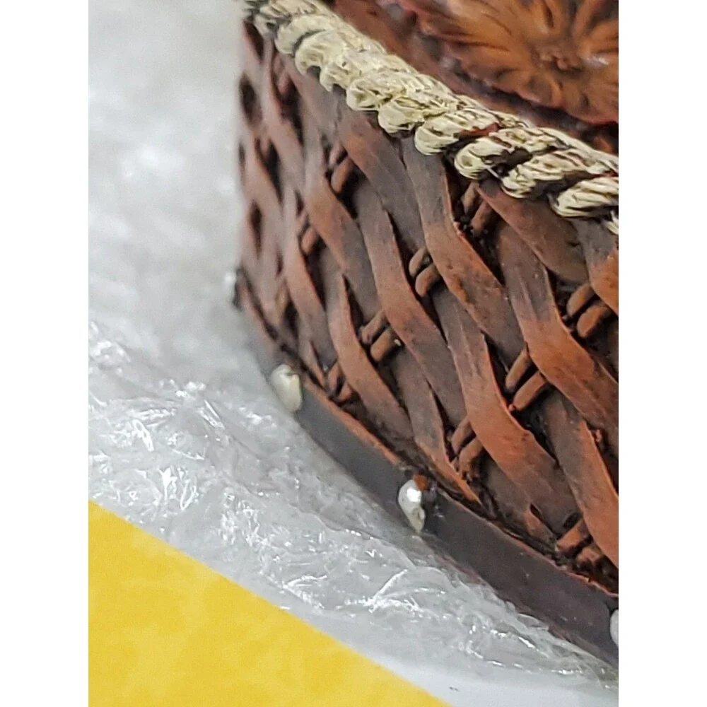 Western Style Resin Trinket/Soap/Change/Jewelry Dish-Rope/Turquoise/Basket Weave
